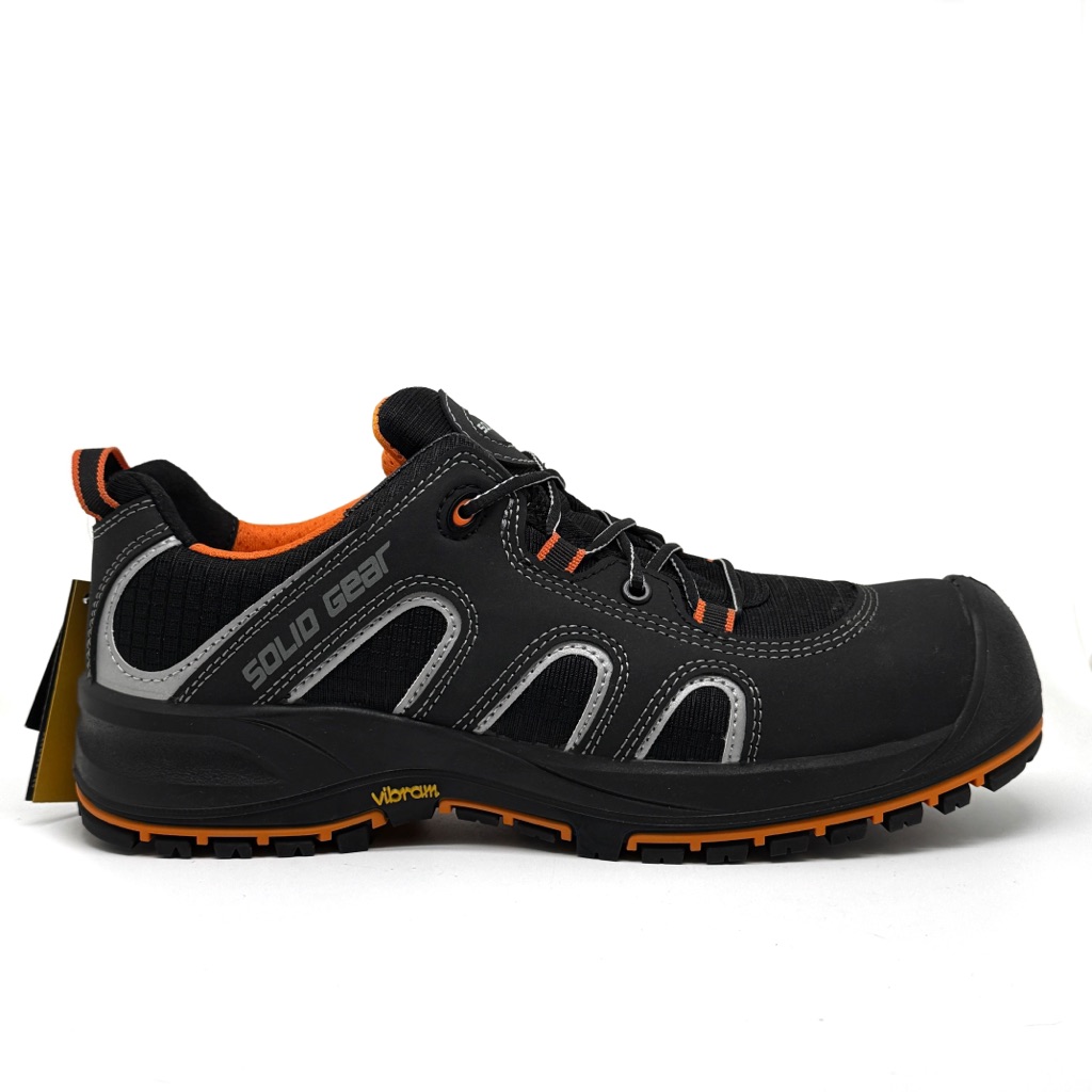 Vibram Solid Gear Griffin Safety Shoes Black And Orange Work Shoes Size 11